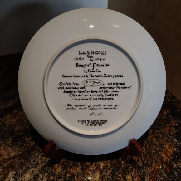 2/$40 Nature's Poetry Series Decorative Plate 'Song of Promise' Lena Liu - Picture 3 of 8